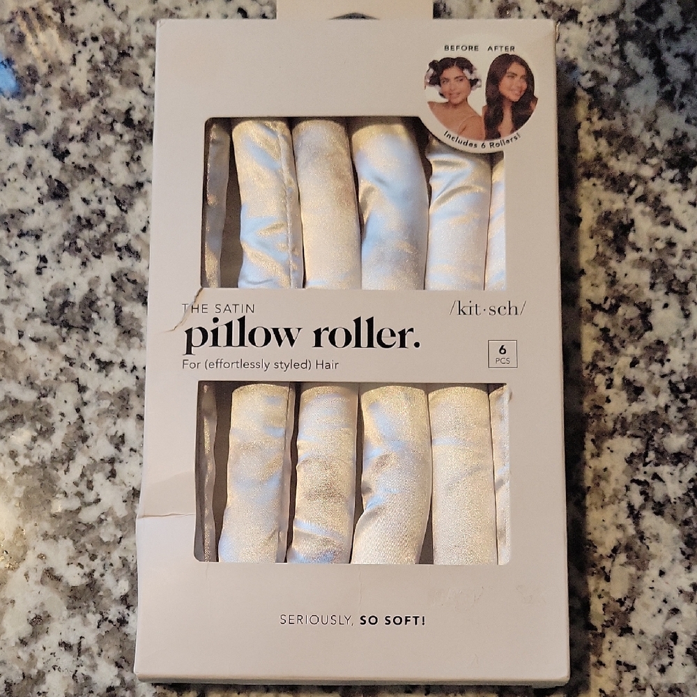 Kitsch Satin Pillow Rollers in Shimmering White